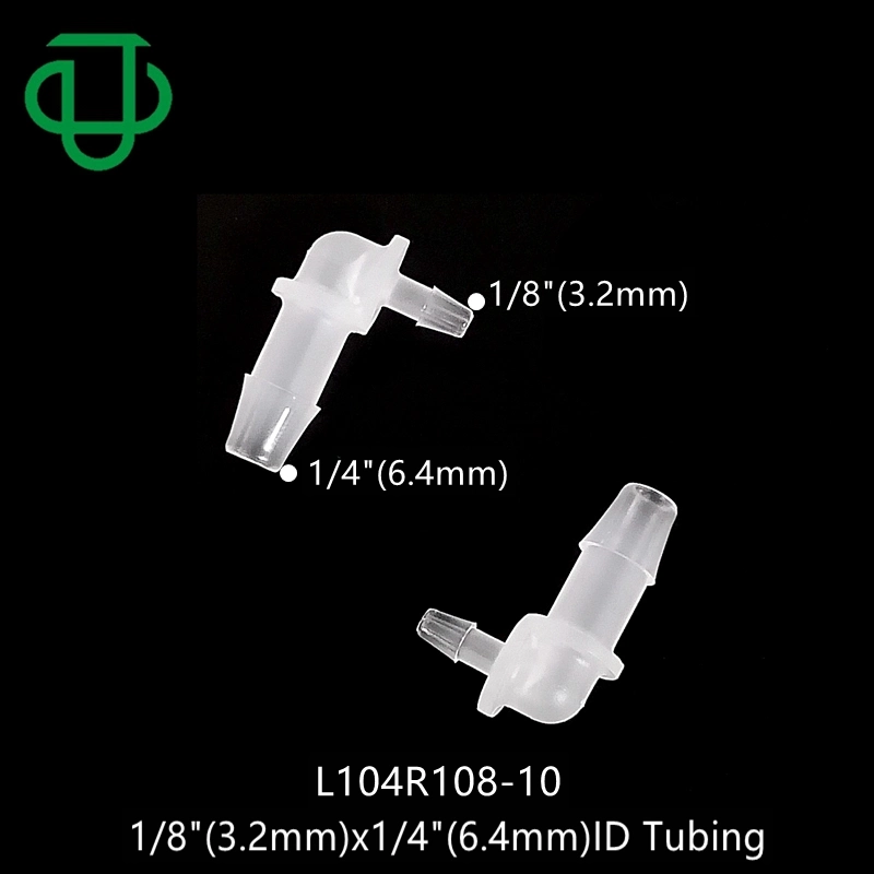 Ju 1/4" to 1/8" Reduce Hose Barb 2 Way 90 Degree L Shape Plastic Air Hose Connectors Barbed Tube Elbow Reducer Fittings