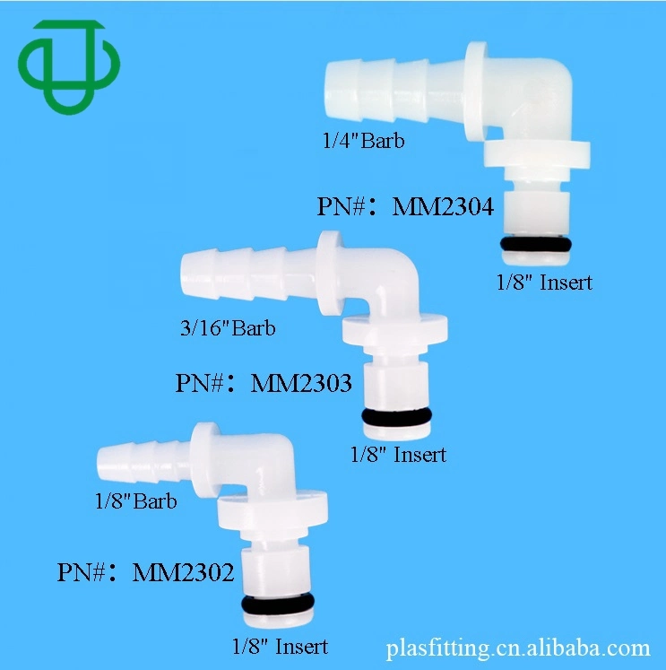 1/8" 3/16" 1/4" Hose Barb Valved Elbow Plug Plastic Quick Disconnect Barbed Tube Air Connector Fittings