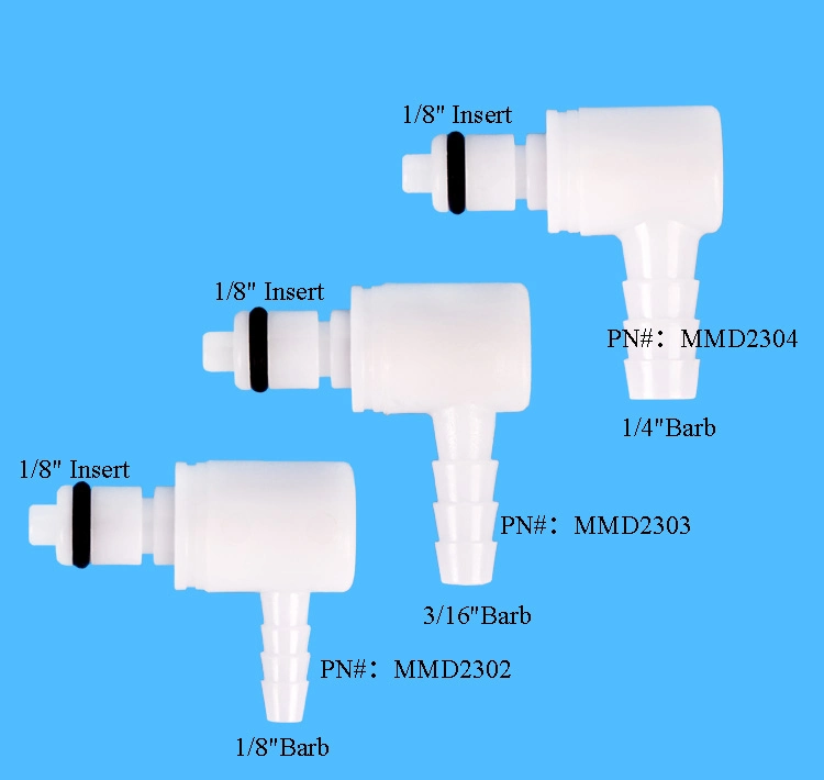 1/8" 3/16" 1/4" Hose Barb Valved Elbow Plug Plastic Quick Disconnect Barbed Tube Air Connector Fittings