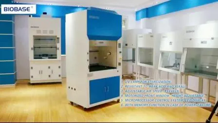 Campana extractora de humos químicos de laboratorio a prueba de explosiones resistente a ácidos y álcalis resistente al calor con prueba de corrosión